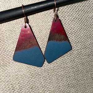 Handmade Copper & Enamel Earrings